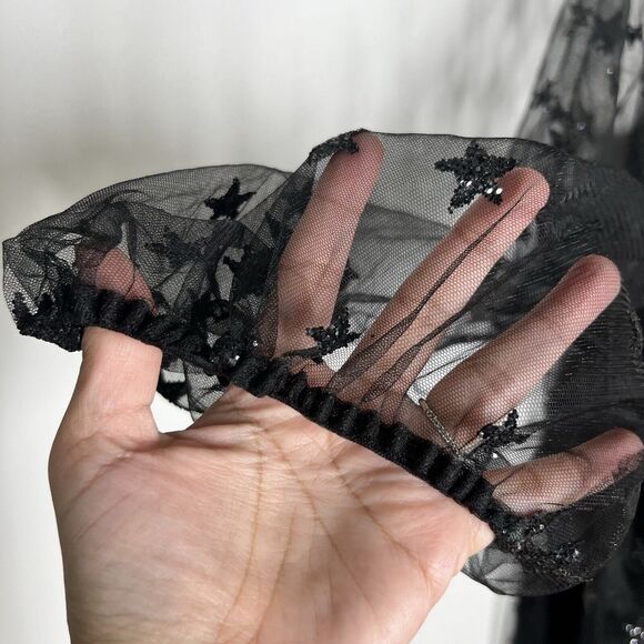 Lirika Matoshi Sz XL Teuta Tulle Dress Star Embellished in Black - Picture 8 of 16